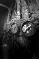   Inside engine room Heian Maru Truk lots rust fine silt broken gauges. gauges  